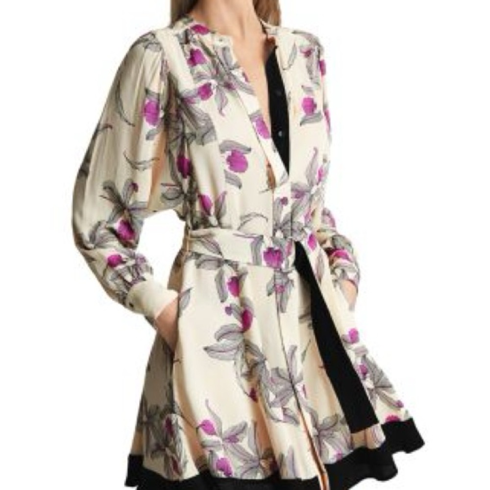 Reiss Zoe Floral Print Mini Dress with Pockets Size 4